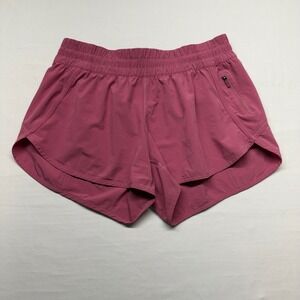 Lululemon Speed Up Shorts Size 12 Pink Lined Zip Pocket Performance Essential